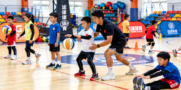 青少年体育培训项目活动现场，孩子们在专业指导下进行训练